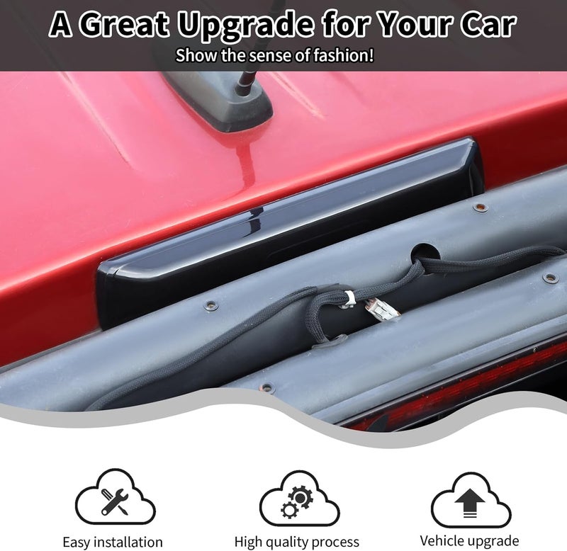 HTHE High Mount Brake Light Cover Trim/Tail Light Decoration Compatible with Chevrolet Silverado 2023 2024 2025 Exterior Accessory ABS 3ps(Black) - Image 2